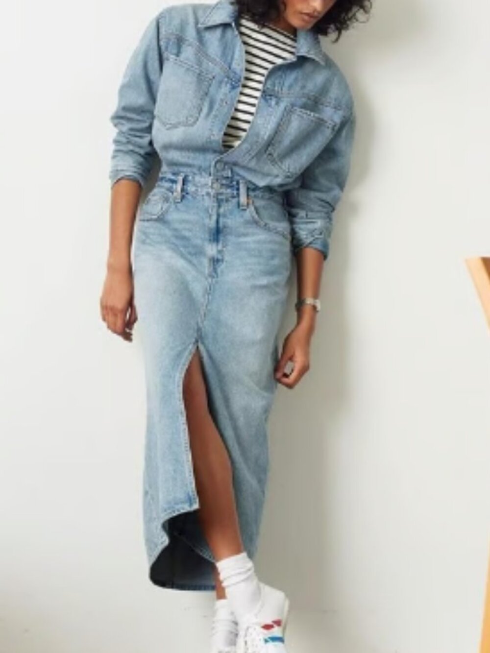LEVIS WESTERN DENIM JEAN DRESS MIDI NWT $120 27 4/6 - Picture 3 of 11